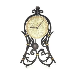 Stunning Howard Miller Vercelli Mantel Clock Wrought-Iron w/Gold Accents 635-141